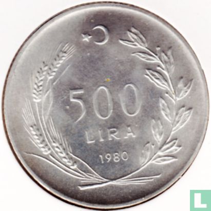 Turquie 500 lira 1980 "FAO - Education for rural women" - Image 1
