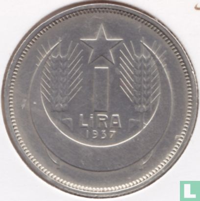 Turquie 1 lira 1937 - Image 1