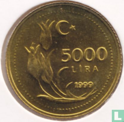 Turkije 5000 lira 1999 (PROOF) - Afbeelding 1