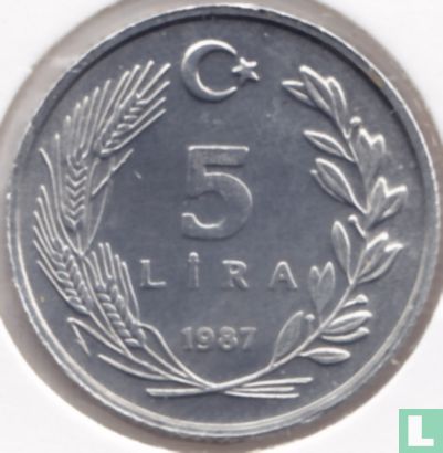 Turquie 5 lira 1987 - Image 1