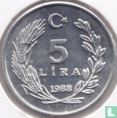 Turquie 5 lira 1988 - Image 1