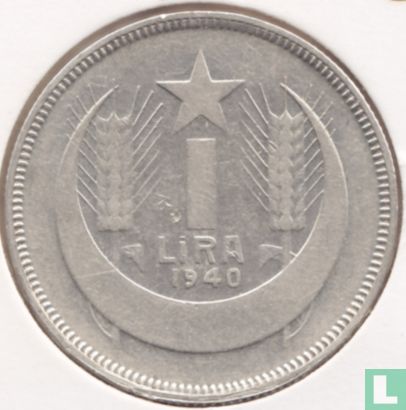 Turquie 1 lira 1940 - Image 1