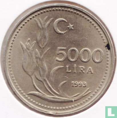 Turkije 5000 lira 1993 - Afbeelding 1