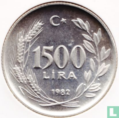 Turkey 1500 lira 1982 "FAO - World Food Day" - Image 1