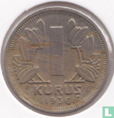 Turkije 1 kurus 1936 - Afbeelding 1