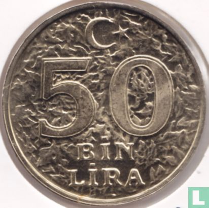Turkije 50 bin lira 1999 (PROOF) - Afbeelding 2