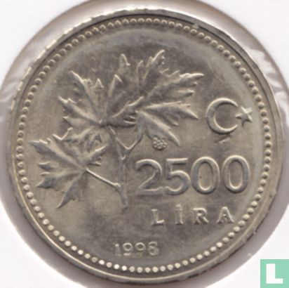 Turkije 2500 lira 1998 - Afbeelding 1