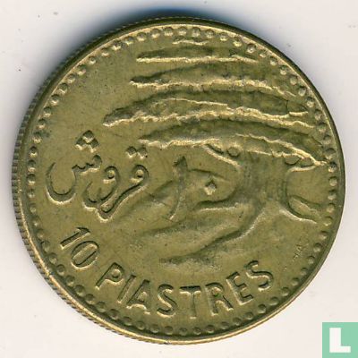 Libanon 10 Piastre 1955 (ohne Münzzeichen) - Bild 2