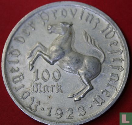 Westfalen 100 mark 1923 (aluminium) "Annette von Droste-Hülshoff" - Afbeelding 1