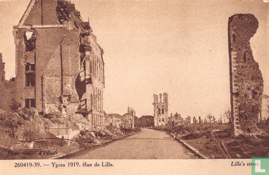 Ruines d'Ypres 1919 - Rue de Lille