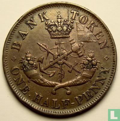 Upper-Canada ½ penny 1854 - Afbeelding 2
