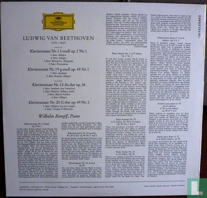 Ludwig van Beethoven - Wilhelm Kempff - Klaviersonate Nr.1 F-moll, Nr. 19 G-moll, Nr. 12 AS-dur, Nr. 20 G-dur - Afbeelding 2