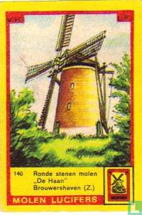 Ronde stene molen "De Haan" Brouwershaven (Z.)