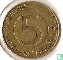Slovenia 5 tolarjev 1994 (type 1)  - Image 1