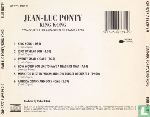 King Kong: Jean-Luc Ponty Plays The Music Of Frank Zappa - Image 2