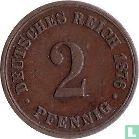 Empire allemand 2 pfennig 1876 (B) - Image 1
