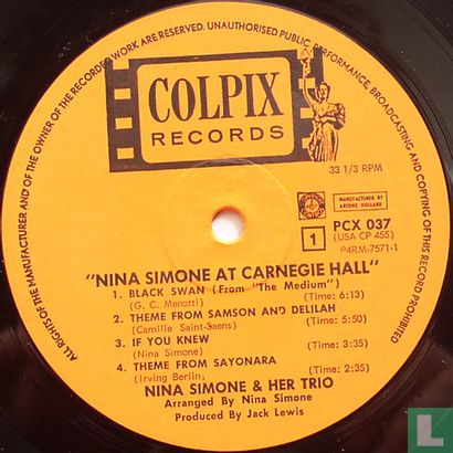 Nina Simone at Carnegie Hall - Afbeelding 3