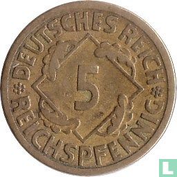 Empire allemand 5 reichspfennig 1925 (E) - Image 2
