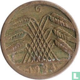 Duitse Rijk 5 reichspfennig 1924 (G) - Afbeelding 1