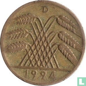 Duitse Rijk 10 reichspfennig 1924 (D) - Afbeelding 1