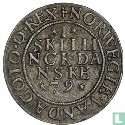 Denmark 1 skilling 1579 - Image 1