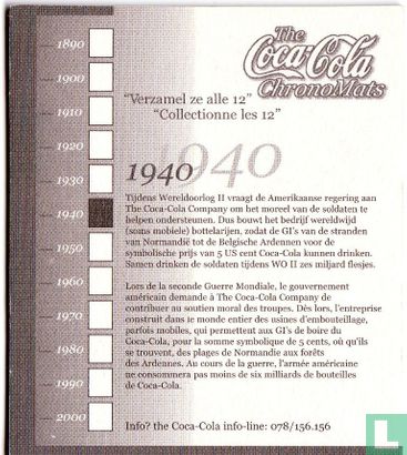 The Coca Cola ChronoMats 1940 - Afbeelding 2