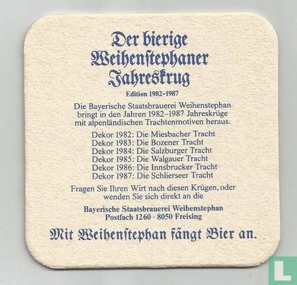 Der bierige Weihenstephaner Jahreskrug edition 1982-1987 - Afbeelding 1