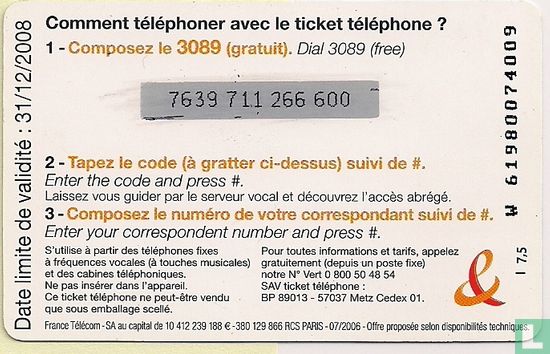 Ticket téléphone international - Image 2