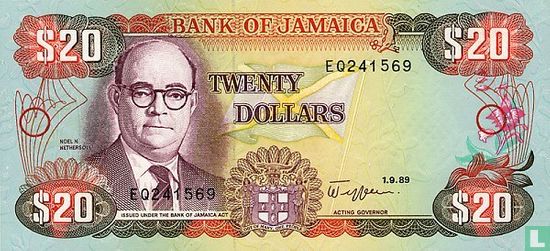 Jamaika 20 Dollars 1989 - Bild 1