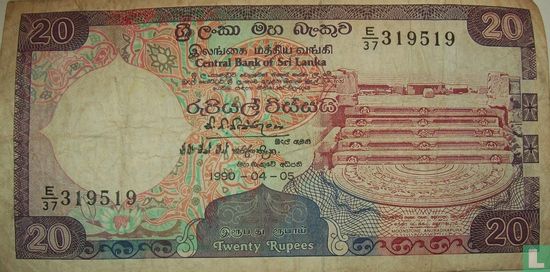 Sri Lanka roupies 20  - Image 1