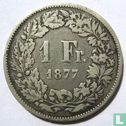 Zwitserland 1 franc 1877 - Afbeelding 1
