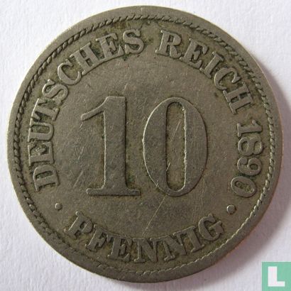 Empire allemand 10 pfennig 1890 (A) - Image 1
