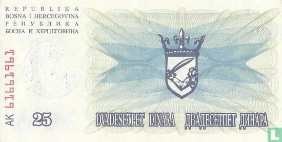 Bosnien und Herzegowina 25.000 Dinara 1993 (P54e) - Bild 2