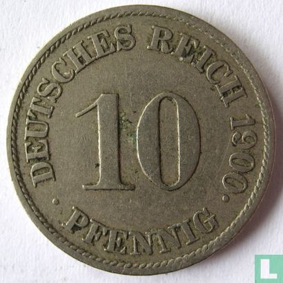 Empire allemand 10 pfennig 1900 (J) - Image 1
