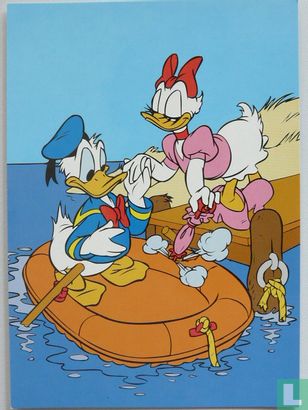Geen tekst - Donald en Katrien in rubberboot