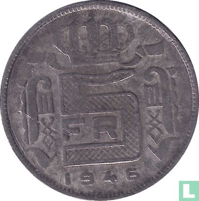 Belgique 5 francs 1946 - Image 1