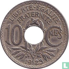France 10 centimes 1923 (thunderbolt) - Image 1