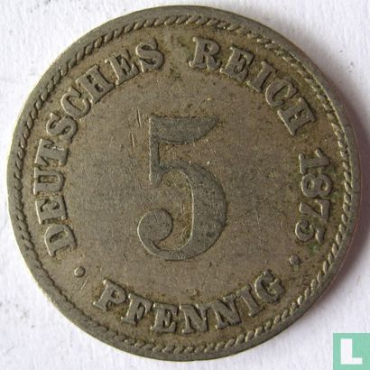 Empire allemand 5 pfennig 1875 (A) - Image 1