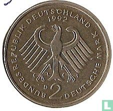Duitsland 2 mark 1992 (D - Kurt Schumacher) - Afbeelding 1