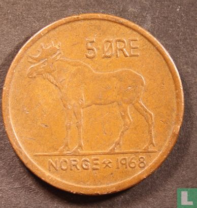 Norwegen 5 Øre 1968 - Bild 1