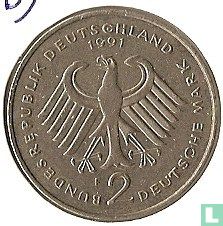 Duitsland 2 mark 1991 (F - Kurt Schumacher) - Afbeelding 1