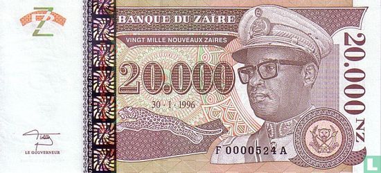 Zaire 20,000 new zaires - Image 1