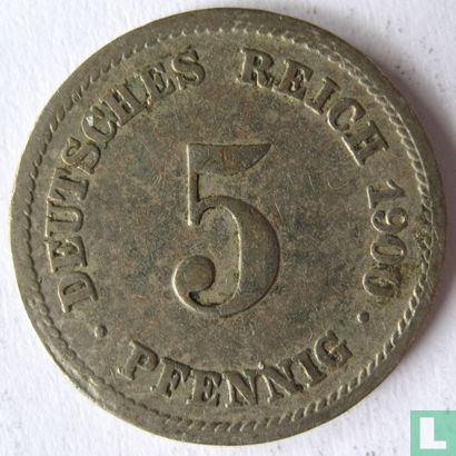 Empire allemand 5 pfennig 1900 (F) - Image 1