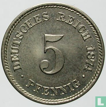 Empire allemand 5 pfennig 1874 (A) - Image 1