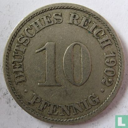 Empire allemand 10 pfennig 1902 (A) - Image 1
