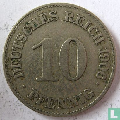 Duitse Rijk 10 pfennig 1906 (E) - Afbeelding 1
