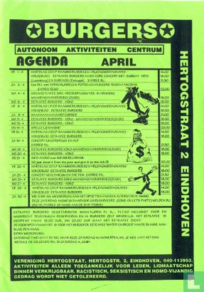 Aktiviteiten Agenda Autonoom Centrum Burgers April