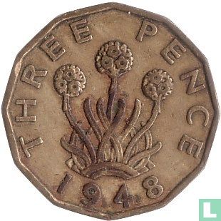 Verenigd Koninkrijk 3 pence 1948 - Afbeelding 1