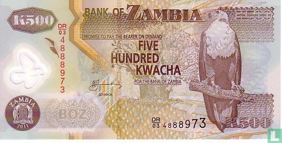 Zambia 500 Kwacha 2011 - Image 1