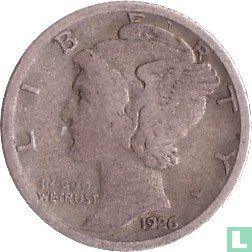 États-Unis 1 dime 1926 (S) - Image 1